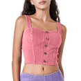 thumbnail image 2 of HaoXianJian Women Crop Vests Strape Lady Corset Tube Top Sexy Jeans Camisole Top Denim Button Up Top Tank Tops for Women Summer Sleeveless Crew Neck T-Shirts, 2 of 4