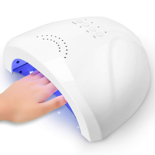 ZECATL LED Nail Lamp, Gel Nail Light for Nail Polish 48W with 3 Timers White