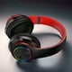 thumbnail image 3 of Auriculares supraaurales plegables con LED rosa con Bluetooth 5.0, subwoofer, micrófono integrado, llamada inalámbrica, cancelación de ruido estéreo, almohadillas suaves para las orejas, 3 of 4