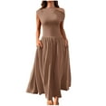 thumbnail image 2 of Njagoc3 Womens Solid Color Asymmetric Off-Shoulder Maxi Dress with Pockets, Cinched Waist & Ruffle Detail - Elegant Stretchy Chiffon Formal Evening Gown, 2 of 6