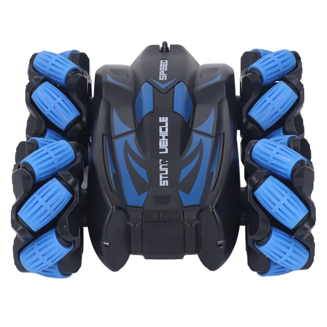 Coche acrobático RC para niños y niñas, rotación de 360 grados, conducción de doble cara, coche de Control remoto de 2,4 GHz para Land Beach, azul
