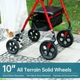 thumbnail image 4 of ELENKER Rollator Walker with 10" All-Terrain Wheels, Adjustable Padded Seat for Seniors, Red, 4 of 7