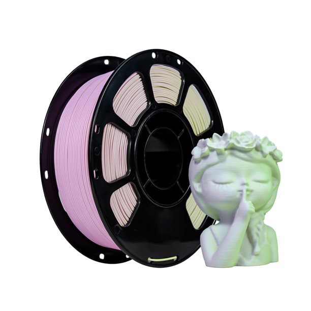 Filamento para impresora 3D iBOSS Matte PLA Plus - Filamento de doble color verde púrpura, acabado suave, cambio de color, filamento de impresión 3D de 1,75 mm, 1 kg/2,2 lb para la mayoría de las impr