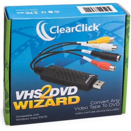 - ClearClick VHS To DVD Wizard Software with USB Video Capture Device