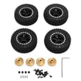 thumbnail image 3 of Estrela 4 neumáticos de goma delanteros traseros de 2.165 in con llanta de metal de 5 radios para coche Axial SCX24 1/24 RC, color negro, 3 of 8