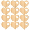 thumbnail image 1 of 50 Uds. De adornos de madera con formas de corazón, rodajas artesanales de madera sin terminar, 1 of 6