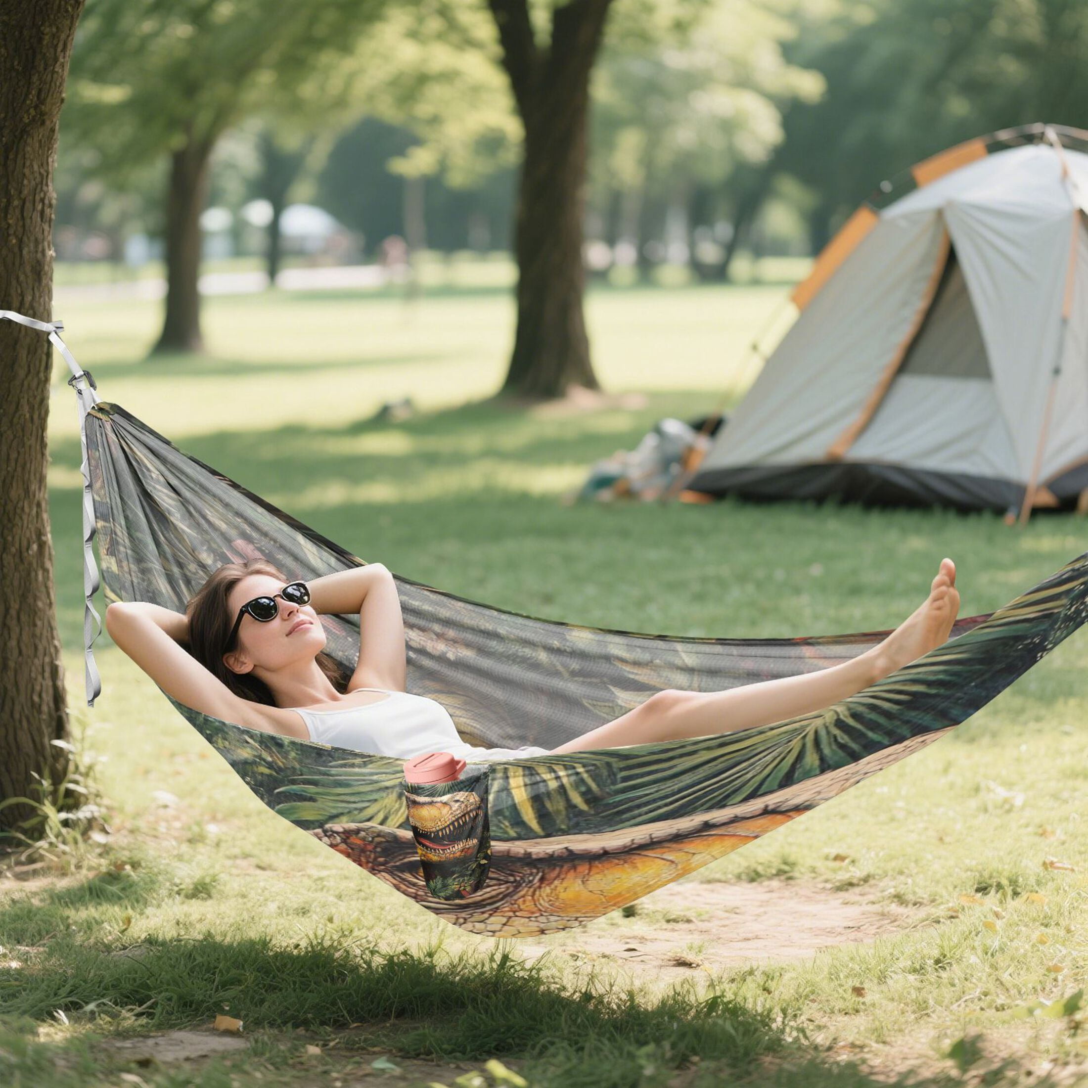Hammock Camping Hammock Nylon Portable Hammock Travel Camping Hammock Cool Cartoon Dinosaur