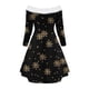 thumbnail image 5 of Vestidos para mujer Vestidos de otoño Casual Estampado de Navidad Manga larga Fuera del hombro Vestido a la rodilla para fiesta Mini vestido Odeerbi ODB-5, 5 of 5
