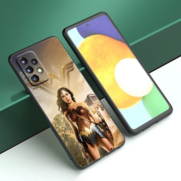 Funda negra Wonder Woman para Samsung Galaxy A12 A13 A14 A22 A23 A32 A33 A34 A52S A53 A54 A72 A73 A24 A04S A50 A51 A70 A71 qiuyongming unisex