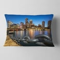 thumbnail image 2 of Designart Boston Skyline at Dusk - Cityscape Photo Throw Pillow - 12x20, 2 of 5