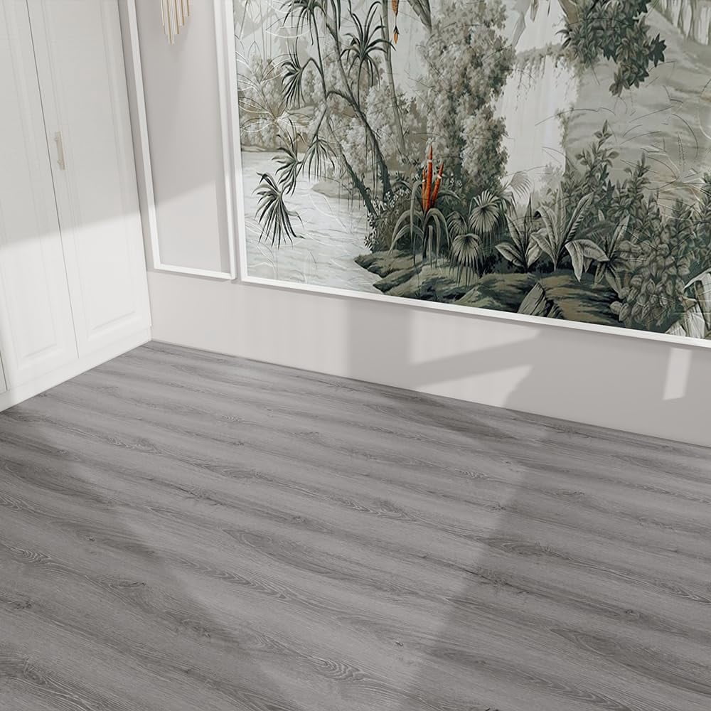 Wood Grain Peel And Stick Floor Tiles - 11.8" Width  Full Roll Length Of 394" Versatile Design For Any Space Ashline Rustic Self Adhesive Vinyl Flooring Waterproof Non-slip Features