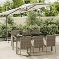 thumbnail image 1 of vidaXL 7 Piece Garden Dining Set with Cushions Grey Poly Rattan, 1 of 5