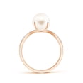 thumbnail image 2 of ANGARA Freshwater Cultured Pearl and Diamond Split Shank Ring in 14K Rose Gold for Women | June Birthstone, Birthday, Anniversary, Jewelry Gift for Women | Pearl Ring, 2 of 8