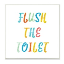 Stupell Industries Flush the Toilet Bathroom Rules Kids Typography Typography Painting Unframed Art Print Wall Art, 12 x 12