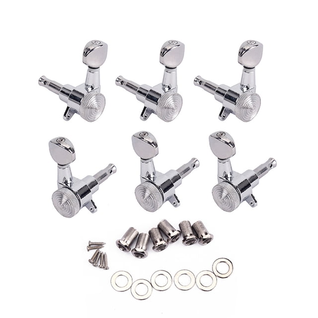letairis 6 Pieces Guitar String Tuning Peg Aluminum Alloy Rustproof Threaded Tuner Machine Heads Adjustable Lightweight Knobs
