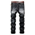 thumbnail image 3 of Tbopshirt Pants for Men Jeans Fashion with Pockets Button Zipper Personality Denim Trend Jeans Sweatpants, 3 of 4