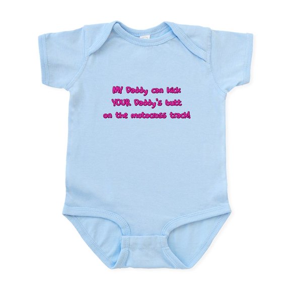 CafePress - MX Kick Daddy's Butt Motocross Baby Bodysuit Pink - Baby Light Bodysuit, Size Newborn - 24 Months