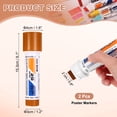 thumbnail image 2 of Uxcell Poster Markers, 2Pcs Large Capacity Permanent Huge Banners Posters Markers Bold Thick Chisel Tip Pen for Painting Drawing on Plastic Glass Wood Fabric Canvas, Brown(0.8" Tip Width), 2 of 7