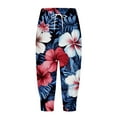 thumbnail image 5 of Womens Capris Loose Fit Summer Hawaii Print Capri Pants Casual Capris Trousers Pants with Pockets, 5 of 8