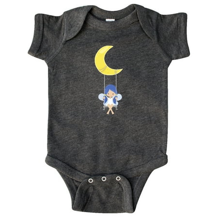 

Inktastic Cute Fairy Fairy On The Moon Fairy On A Swing Gift Baby Girl Bodysuit