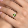 thumbnail image 4 of Gem Stone King 18K Yellow Gold Plated Silver Green Peridot and Lab Grown Diamond Engagement Ring for Women | 2.64 Cttw | Oval 9X7MM | Gemstone August Birthstone | Size 9, 4 of 6