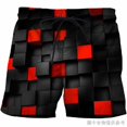 thumbnail image 1 of Pantalones cortos de playa para hombre, informales, con ilusión óptica, estampado 3D, de secado rápido, producto a la moda, novedad de verano Fivean unisex, 1 of 2