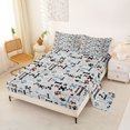 thumbnail image 2 of Homewish Kawaii Dog Paw Bone Queen Sheets,Gray Queen Sheet Sets,4 Pieces,1 Flat Sheet, 1 Fitted Sheet and 2 Pillowcases, 2 of 6