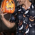 thumbnail image 5 of Halloween Shirts for Men Casual 3D Full Printed Lightweight Short Sleeve Button Down Lapel Tops Hawaii Loose Fall Comfy Mens Shirts Black XXL, 5 of 10