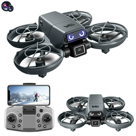 Drone with ESC Camera And Cool Light, 360°stunt roll, One Click Takeoff And Landing,Altitude Hold Headless Mode, Gifts for Children And Adults