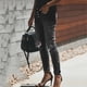 thumbnail image 5 of Moda Mujer Bolsillos Botón Cintura Media Flaco Ripped Jeans Pantalones Agujero Pantalones de Mezclilla Odeerbi ODB-6, 5 of 9