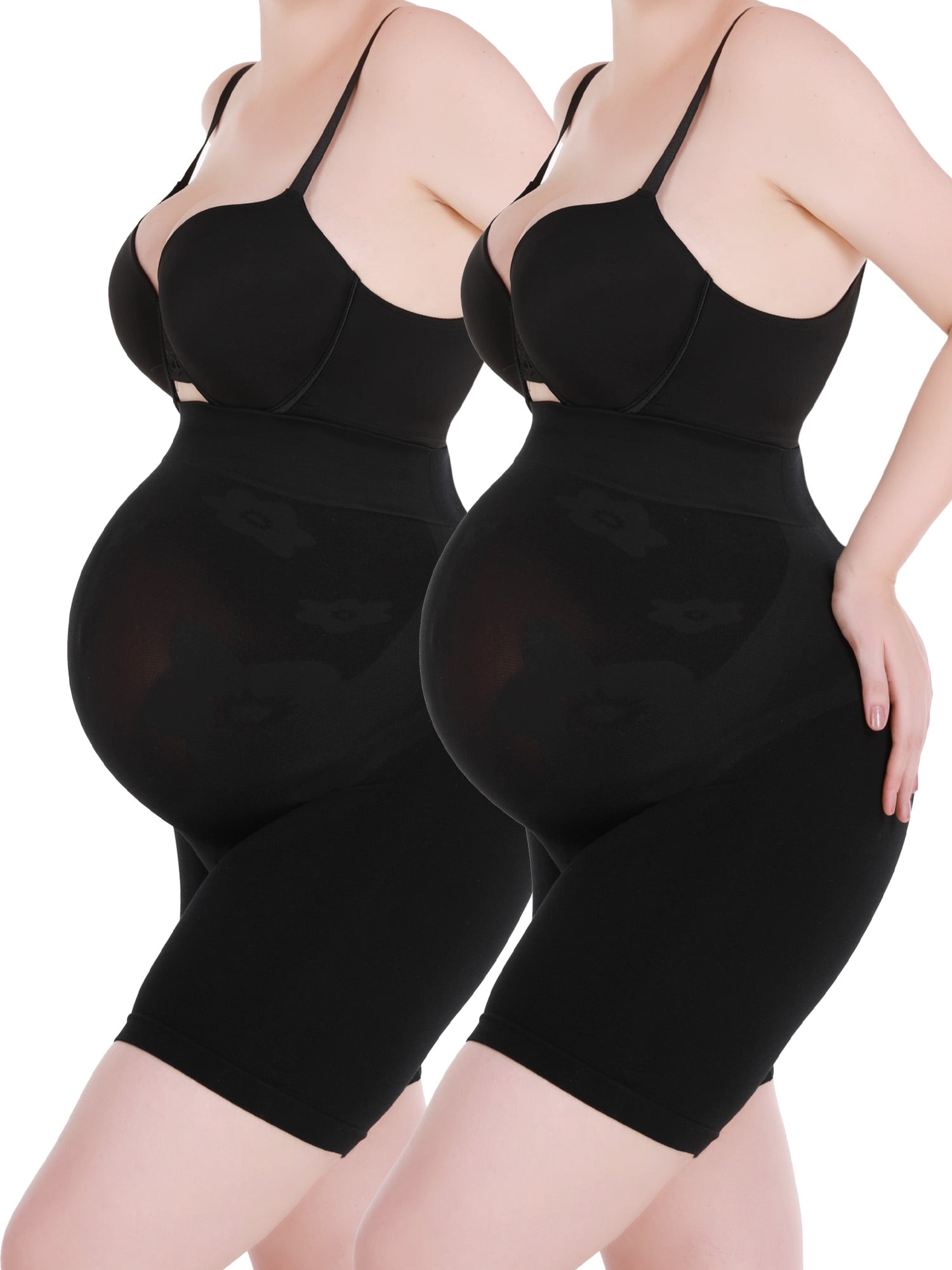 High Waisted Mid-Thigh Pregnancy Underwear Prevent Chaffing Soft Adominal Support “Baby Bump” Premium Maternity Shapewear 