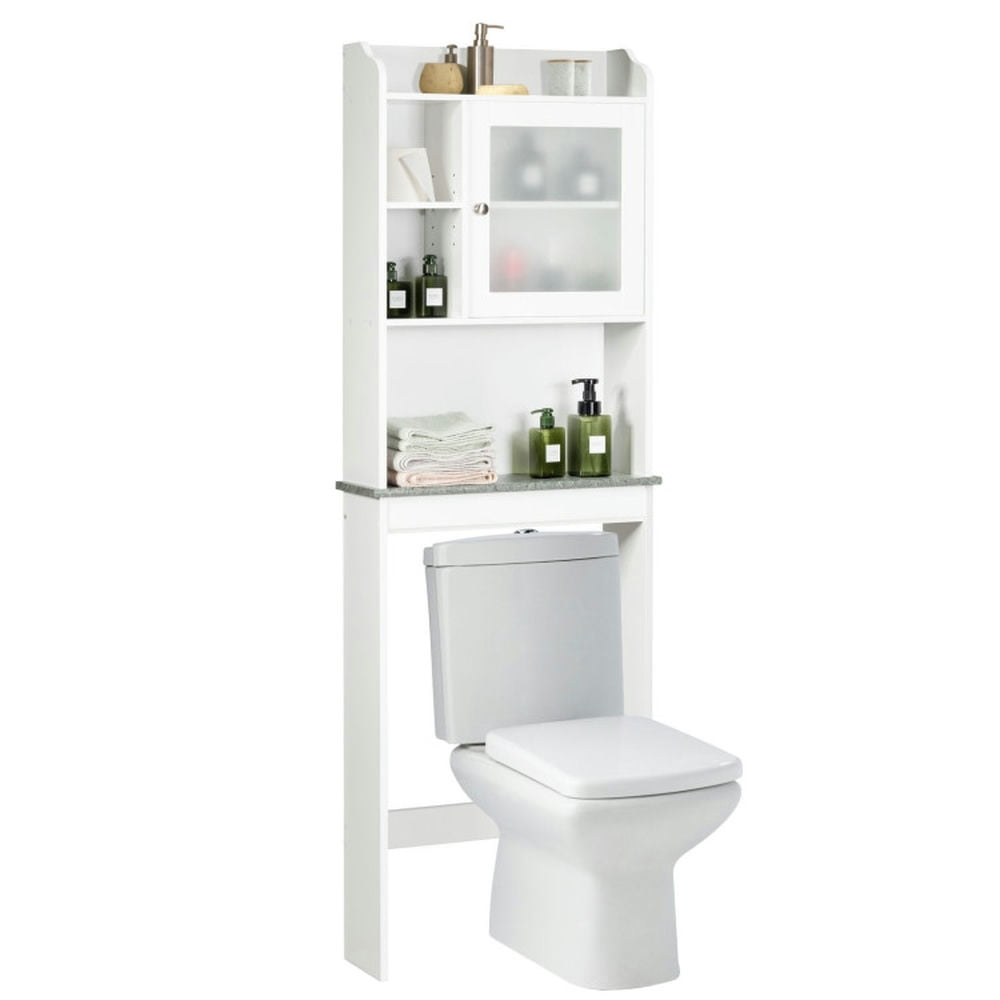 Finihen Toilet Storage Cabinet, Bathroom Cabinet Organizer, Bathroom Space Saver Over-the-Toilet Cabinet, for Bathroom, White