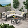 thumbnail image 4 of Miekor Furniture Dursley Outdoor Aluminum V Shape Sofa Sectional B5A9925, 4 of 9