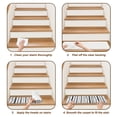 thumbnail image 6 of Black Leaf Striped Stair Treads Non Slip for Steps Summer Botanical Vertical Natural Stripes 4 Pcs Reusable Adhesive Stair Runner Mats for Dogs Elders Carpet Treads Rugs for Staircase 8x30 In, 6 of 9