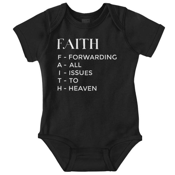 Christian Faith Forwarding to Heaven Romper Boys or Girls Infant Baby Brisco Brands NB