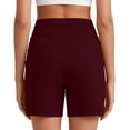 thumbnail image 4 of Only Moment Womens Drawstring Shorts Polyester,Spandex Ankle Pants Athletic Sweatpants Dress Business Slacks with 4 Pockets Yoga Shorts for Wowomen Wine,2XL, 4 of 8