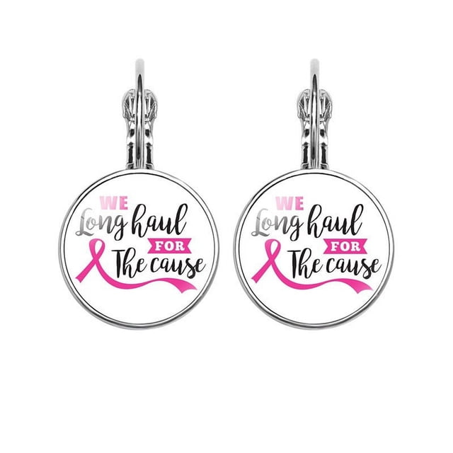 Fiudx Pendientes de Concienciación Sobre El Cáncer de Mama, Elegantes Ganchos de Aleación, Accesorio Brillante para El Día a Día, Regalo Perfecto para Aniversarios, Cumpleaños o para El Cuidado Perso