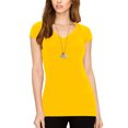 thumbnail image 4 of Made by Johnny Women's Basic Fitted Short Sleeve V-Neck T Shirt XL YELLOW, 4 of 6
