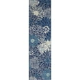 thumbnail image 1 of homeroots home decor 385432 2’ x 8’ Navy and Ivory Floral Runner Rug, 1 of 1