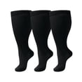 thumbnail image 5 of Wioihee 3 pairs Plus Size Solid Socks for Men Women Wide Calf Knee‑High Support Sports Socks, XXXL(), 5 of 5