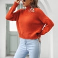 thumbnail image 3 of Gibobby Suéteres mujer, Suéter de cuello alto para mujeres y mujeres, disfraz de manga larga para adultos(Naranja,Talla única), 3 of 5