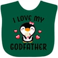 thumbnail image 3 of Inktastic I Love My Godfather with Cute Penguin and Hearts Girls Baby Bib, 3 of 4
