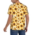 thumbnail image 2 of Hirioo Brown Leaf Pattern Sunflower for Men's Baseball T-shirt Shirts Short Sleeve Casual Summer Button Stretch T Shirts,Size S-4XL-3X-Large, 2 of 7