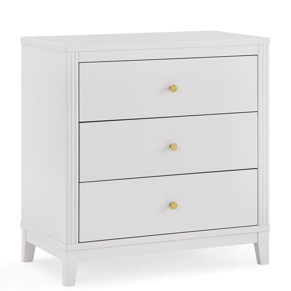Open Box Delta Children Eloise 3 Drawer Dresser With Changing Top And Interlocking Drawers, Moonstruck Grey