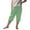 Green, variant on MeetoTime Kids Clothes Solid Color Lace-Up Elastic Waist Shorts with Pockets Girls Summer Loose Capri Pants 4-14 Years