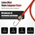 thumbnail image 2 of Ikoopy 60Pcs Bungee Cord with Hook 10 Inch Weather Resistant Bungee Strap Heavy Duty Camping Luggage Cord Elastic Bungee Rope Multipurpose for Outdoor Camping Cars Red, 2 of 10