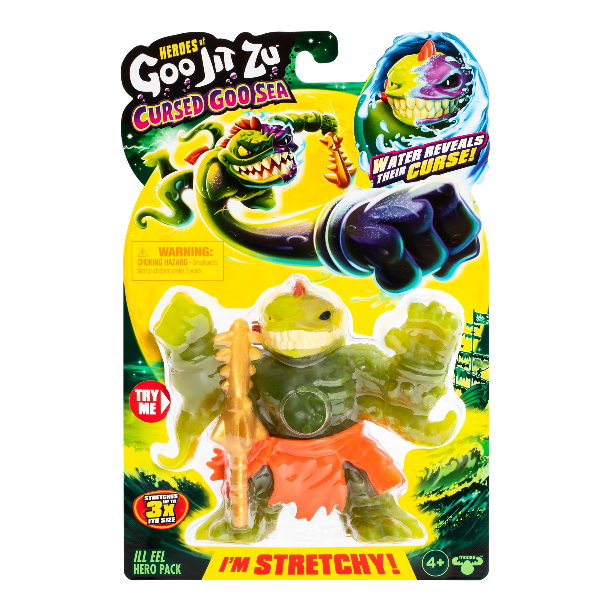 HGJZ Deep Goo Sea Hero Ill Eel Pack, Super Stretchy, Squishy and Crunchy Goo Filled Toy, Ages 4+