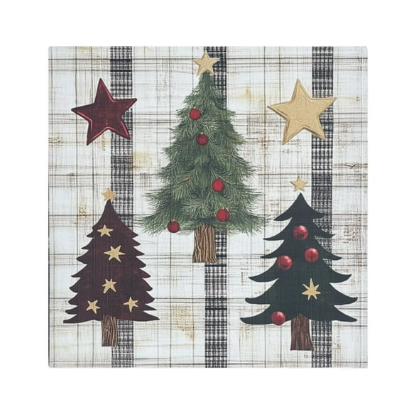 Qxltty Christmas Trees on Black Lines Pattern Napkins 20×20in Perfect for Parties Dinners Weddings Cocktail Housewarming Cloth Napkins Set of 6