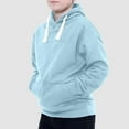 thumbnail image 6 of ibiyuan Hoodies For Boys 14-16 Girls Back To School Clothes Fashion Fall Winter Comfort Solid Color Hooded Hoodie Top Long Sleeve Girls Boys Coat Sweatshirt,Sky Blue,5-6 Years, 6 of 6