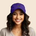 thumbnail image 3 of Dalix Melody Frog Embroidered Womens Cotton Dad Hat Baseball Cap Adjustable in Purple, 3 of 5